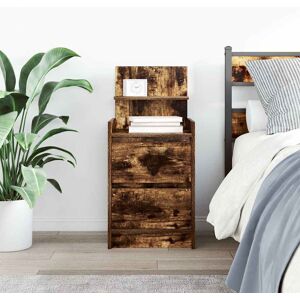 17 Stories Bedside Cabinet With 2 Drawers 38X34x80 Cm Smoked Oak 80cm H X 38cm W X 34cm D 17 Stories Bedside Cabinet With 2 Drawers 38X34x80 Cm Smoked Oak 80cm H X 38cm W X 34cm D