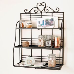 Rosalind Wheeler Lloshi 3 Piece Metal Tiered Shelf Black 43cm H X 40cm W X 21cm D Rosalind Wheeler Lloshi 3 Piece Metal Tiered Shelf Black 43cm H X 40cm W X 21cm D