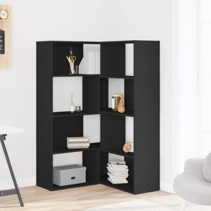 Latitude Run Corner Bookcase 4-Tier 85X85x140 Cm Engineered Wood Black 140cm H X 85cm W X 85cm D Latitude Run Corner Bookcase 4-Tier 85X85x140 Cm Engineered Wood Black 140cm H X 85cm W X 85cm D