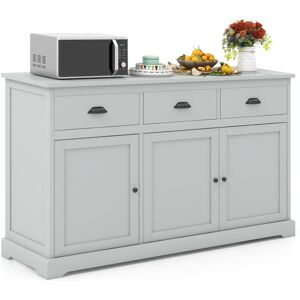 17 Stories Kitchen Buffet Sideboard Wooden Storage Cupboard Cabinet With Adjustable Shelf White 86cm H X 136cm W X 42cm D 17 Stories Kitchen Buffet Sideboard Wooden Storage Cupboard Cabinet With Adjustable Shelf White 86cm H X 136cm W X 42cm D