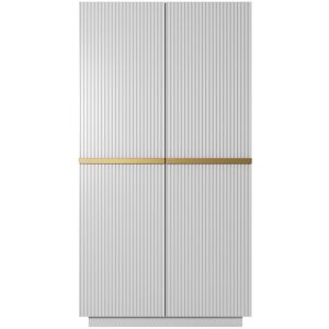 Latitude Run Manufactured Wood Wardrobe White/Gold 207cm H X 100cm W X 62cm D Latitude Run Manufactured Wood Wardrobe White/Gold 207cm H X 100cm W X 62cm D