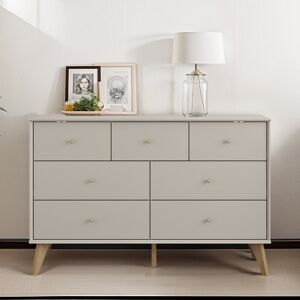 Norden Home Corda 3+4 Drawer Chest of Drawers Light Grey 77.3cm H X 119cm W X 39.3cm D Norden Home Corda 3+4 Drawer Chest of Drawers Light Grey 77.3cm H X 119cm W X 39.3cm D