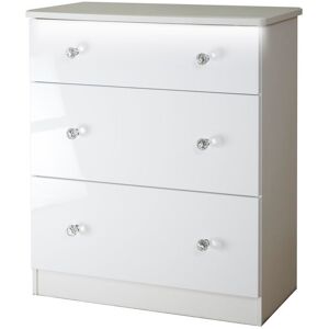 Fairmont Park Fully Assembled Bonaccord 3 Drawer Chest White Gloss 88.5cm H X 76.5cm W X 41.5cm D Fairmont Park Fully Assembled Bonaccord 3 Drawer Chest White Gloss 88.5cm H X 76.5cm W X 41.5cm D