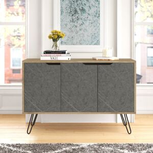 Mercury Duflos 3 Door Large Sideboard Bleached Pine & Stone Effect 75.6cm H X 117.1cm W X 38cm D Mercury Duflos 3 Door Large Sideboard Bleached Pine & Stone Effect 75.6cm H X 117.1cm W X 38cm D