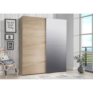 Hykkon Alfaro 2 Door Sliding Wardrobe Beige 190.5cm H X 170.3cm W X 61.2cm D Hykkon Alfaro 2 Door Sliding Wardrobe Beige 190.5cm H X 170.3cm W X 61.2cm D
