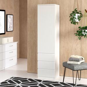 Wade Logan Canizales 1 Door with 3 spacious drawers White 200cm H X 50.1cm W X 40cm D Wade Logan Canizales 1 Door with 3 spacious drawers White 200cm H X 50.1cm W X 40cm D