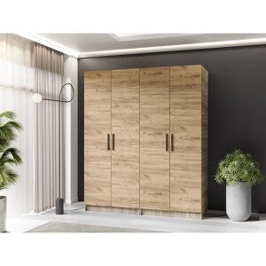 17 Stories Nitra 4 Door Wardrobe Sonoma/Oak Craft Gold 205cm H X 156cm W X 52.5cm D 17 Stories Nitra 4 Door Wardrobe Sonoma/Oak Craft Gold 205cm H X 156cm W X 52.5cm D