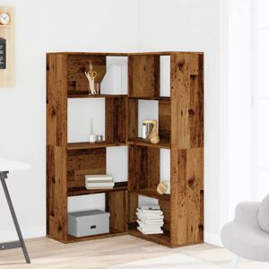 Latitude Run Corner Bookcase 4-Tier 85X85x140 Cm Engineered Wood Old Wood 140cm H X 85cm W X 85cm D Latitude Run Corner Bookcase 4-Tier 85X85x140 Cm Engineered Wood Old Wood 140cm H X 85cm W X 85cm D
