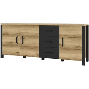 Rio Monango 192 Cm Wide 3 Drawer Sideboard Grand Natural Oak 79cm H X 192cm W X 43cm D Rio Monango 192 Cm Wide 3 Drawer Sideboard Grand Natural Oak 79cm H X 192cm W X 43cm D