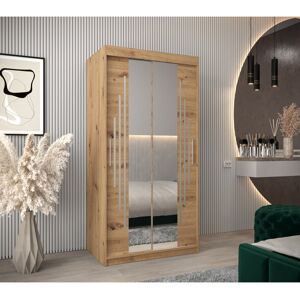 Latitude Run Abduh 2 Door Sliding Wardrobe Artisan Oak 200cm H X 100cm W X 62cm D Latitude Run Abduh 2 Door Sliding Wardrobe Artisan Oak 200cm H X 100cm W X 62cm D
