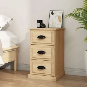 ClassicLiving Curci 3 Drawer Bedside Table brown 67.0 H x 39.0 W x 39.0 D cm