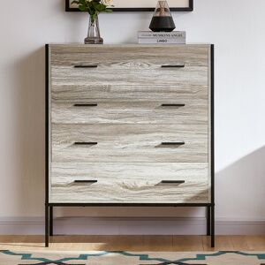 Borough Wharf Oscar 4 Drawer 83Cm W Chest of Drawers Grey 99cm H X 83cm W X 40cm D Borough Wharf Oscar 4 Drawer 83Cm W Chest of Drawers Grey 99cm H X 83cm W X 40cm D