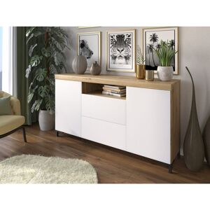 Ebern Designs Sideboard Heang White/Oak 88cm H X 164cm W Ebern Designs Sideboard Heang White/Oak 88cm H X 164cm W