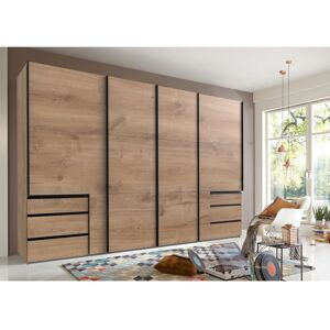 Ebern Designs Guardino 4 Door Wardrobe Plank Oak 216cm H x 350cm W x 65cm D Ebern Designs Guardino 4 Door Wardrobe Plank Oak 216cm H x 350cm W x 65cm D