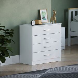 17 Stories Arkadij 4 - Drawer High Gloss Chest of Drawers With Metal Runners, Modern Bedroom Storage Cabinet White 72cm H X 75cm W X 36cm D 17 Stories Arkadij 4 - Drawer High Gloss Chest of Drawers With Metal Runners, Modern Bedroom Storage Cabinet White 72cm H X 75cm W X 36cm D