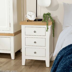 Lark Manor Conte Ready Assembled 3 Drawer Solid Woo ad Oak Veneer Bedside Table White 65cm H X 45cm W X 38cm D Lark Manor Conte Ready Assembled 3 Drawer Solid Woo ad Oak Veneer Bedside Table White 65cm H X 45cm W X 38cm D