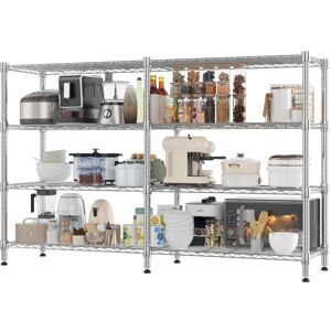 Himimi Yelena 180cm W Metal Shelving Unit Polished Chrome 152cm H X 180cm W X 45cm D Himimi Yelena 180cm W Metal Shelving Unit Polished Chrome 152cm H X 180cm W X 45cm D