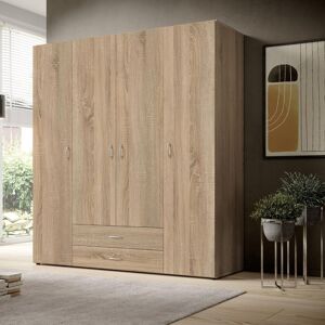 17 Stories Timeless Rafee Hinged Door Wardrobe 160cm - Oak Sonoma, Spacious Storage, Classic Design Oak Sonoma 177cm H X 160cm W X 52cm D 17 Stories Timeless Rafee Hinged Door Wardrobe 160cm - Oak Sonoma, Spacious Storage, Classic Design Oak Sonoma 177cm H X 160cm W X 52cm D