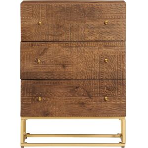 Natur Pur Chest Of Drawers 55X30x76 Cm Solid Wood Mango And Iron Brown 76cm H X 55cm W X 30cm D Natur Pur Chest Of Drawers 55X30x76 Cm Solid Wood Mango And Iron Brown 76cm H X 55cm W X 30cm D