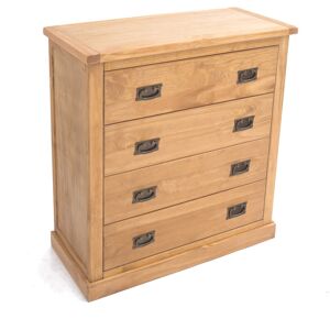 Alpen Home Nagle 4 Drawer 90Cm W Chest Waxed Pine 95cm H X 90cm W X 40cm D Alpen Home Nagle 4 Drawer 90Cm W Chest Waxed Pine 95cm H X 90cm W X 40cm D