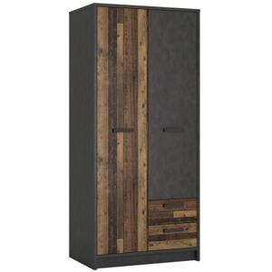 Union Rustic Demir 2 Door Wardrobe Natural 196cm H X 87cm W X 60cm D Union Rustic Demir 2 Door Wardrobe Natural 196cm H X 87cm W X 60cm D