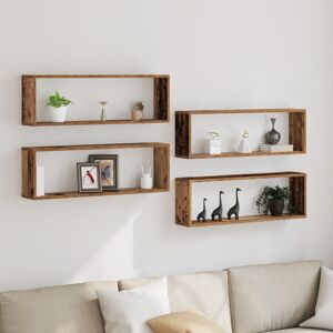 Brayden Studio Wall Shelf Set Of 4 Black Oak Engineered Wood 80 X 15 X 26 Cm Rustic Brown 26cm H x 80cm W x 15cm D Brayden Studio Wall Shelf Set Of 4 Black Oak Engineered Wood 80 X 15 X 26 Cm Rustic Brown 26cm H x 80cm W x 15cm D