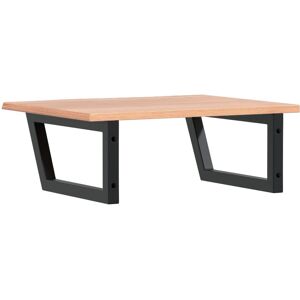 Borough Wharf Basin Shelf Wall Mounted Steel And Solid Wood Oak Black/Light Brown 2cm H x 60cm W x 50cm D Borough Wharf Basin Shelf Wall Mounted Steel And Solid Wood Oak Black/Light Brown 2cm H x 60cm W x 50cm D