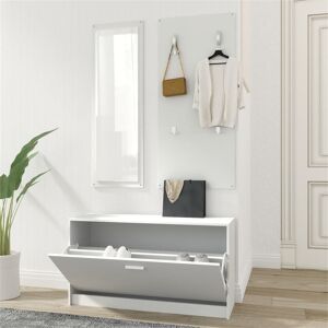 Ebern Designs Antigo 8 Pair Flip Down Shoe Storage White 8 Ebern Designs Antigo 8 Pair Flip Down Shoe Storage White 8