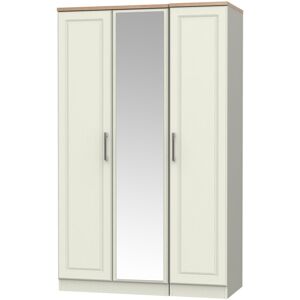 Rosalind Wheeler Fully Assembled Elinn Kent 3 Door Wardrobe Kashmir Painted Wood / Oak Wood Veneer 182.5cm H X 111cm W X 53cm D Rosalind Wheeler Fully Assembled Elinn Kent 3 Door Wardrobe Kashmir Painted Wood / Oak Wood Veneer 182.5cm H X 111cm W X 53cm D