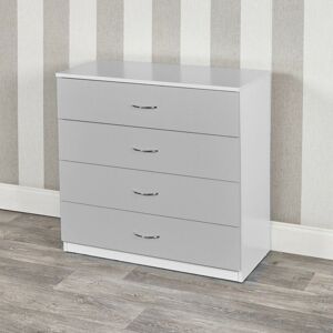 Ebern Designs Keeton 4 Drawer Chest White/Grey 73cm H X 75cm W X 34cm D Ebern Designs Keeton 4 Drawer Chest White/Grey 73cm H X 75cm W X 34cm D