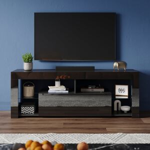 17 Stories 35*50.5cm, RGB Color Changing Light Mood TV Cabinet with Flip-Down Door, Black Black 35"H x 140"L x 50.5"W 17 Stories 35*50.5cm, RGB Color Changing Light Mood TV Cabinet with Flip-Down Door, Black Black 35"H x 140"L x 50.5"W