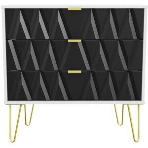 Etta Avenue Fully Assembled Cerys 3 Drawer 76.5Cm W Chest of Drawers Black/White 74cm H X 76.5cm W X 39.5cm D Etta Avenue Fully Assembled Cerys 3 Drawer 76.5Cm W Chest of Drawers Black/White 74cm H X 76.5cm W X 39.5cm D