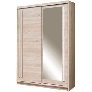 Ebern Designs Skelmersdale 2 Door Sliding Wardrobe Light Brown 215 cm H x 150 cm W x 59 cm D Ebern Designs Skelmersdale 2 Door Sliding Wardrobe Light Brown 215 cm H x 150 cm W x 59 cm D