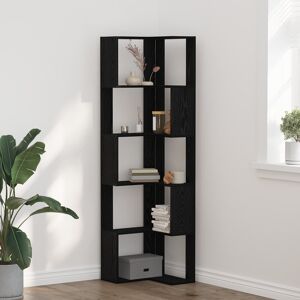 Latitude Run Corner Bookcase Black Oak Engineered Wood Tall Corner Cabinet Black 178cm H X 50cm W X 205cm D Latitude Run Corner Bookcase Black Oak Engineered Wood Tall Corner Cabinet Black 178cm H X 50cm W X 205cm D