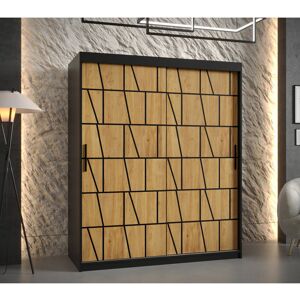 Brayden Studio Arryana 2 Door Wardrobe Matte Black 200cm H x 150cm W x 62cm D Brayden Studio Arryana 2 Door Wardrobe Matte Black 200cm H x 150cm W x 62cm D