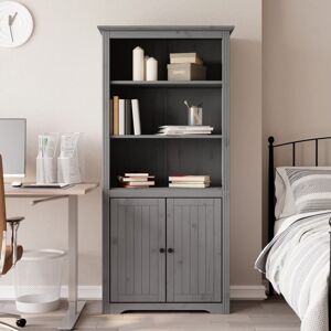 Rosalind Wheeler Bookcase BODO 80x40x173 cm Solid Wood Pine Grey Rosalind Wheeler Bookcase BODO 80x40x173 cm Solid Wood Pine Grey