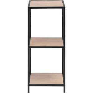 Borough Wharf 82.5cm H x 35cm W Metal Geometric Bookcase Black;Oak 82.5cm H X 35cm W X 37cm D Borough Wharf 82.5cm H x 35cm W Metal Geometric Bookcase Black;Oak 82.5cm H X 35cm W X 37cm D