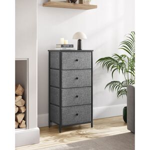 Borough Wharf Chest Of Drawers Bedroom, Drawer Storage Unit, Dresser With 4 Fabric Drawers, Metal Frame, Tall And Slim, For Closet Classic Grey/Black Borough Wharf Chest Of Drawers Bedroom, Drawer Storage Unit, Dresser With 4 Fabric Drawers, Metal Frame, Tall And Slim, For Closet Classic Grey/Black