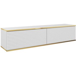 Fairmont Park Perina TV Stand for TVs up to 78 " White/Gold 30cm H x 135cm W Fairmont Park Perina TV Stand for TVs up to 78 " White/Gold 30cm H x 135cm W