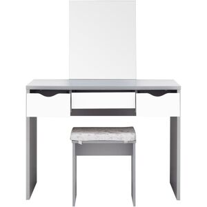 Wade Logan Derun Dressing Table Set with Mirror Grey / White 129.5cm H X 100cm W X 49.5cm D Wade Logan Derun Dressing Table Set with Mirror Grey / White 129.5cm H X 100cm W X 49.5cm D