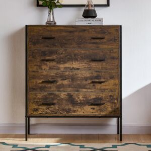 Borough Wharf Oscar 4 Drawer 83Cm W Chest of Drawers Dark Wood 99cm H X 83cm W X 40cm D Borough Wharf Oscar 4 Drawer 83Cm W Chest of Drawers Dark Wood 99cm H X 83cm W X 40cm D
