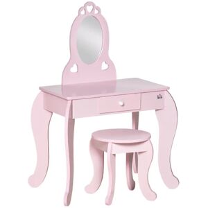 Harriet Bee Woolhorpe Dressing Table Set with Mirror Pink 88cm H X 60cm W X 36cm D Harriet Bee Woolhorpe Dressing Table Set with Mirror Pink 88cm H X 60cm W X 36cm D