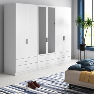 Zipcode Design Bearfield 6 Door Wardrobe White 210.5cm H X 269.7cm W X 54.2cm D Zipcode Design Bearfield 6 Door Wardrobe White 210.5cm H X 269.7cm W X 54.2cm D