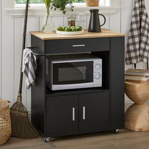 Marlow Home Co. Ejvind 82 Cm Kitchen Trolley with Locking Wheels Black 88cm H X 82cm W X 46cm D Marlow Home Co. Ejvind 82 Cm Kitchen Trolley with Locking Wheels Black 88cm H X 82cm W X 46cm D