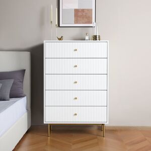 Canora Grey Bartko - Large Chest Of Drawers - 5 Drawers White 120cm H X 80cm W X 40cm D Canora Grey Bartko - Large Chest Of Drawers - 5 Drawers White 120cm H X 80cm W X 40cm D