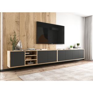 Ebern Designs Creeve TV Stand for TVs up to 65" Oak/Black Matt 65" Ebern Designs Creeve TV Stand for TVs up to 65" Oak/Black Matt 65"