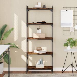 Borough Wharf Adaniel Metal Standard Bookcase Smoked Oak 154cm H x 30cm W x 60cm D Borough Wharf Adaniel Metal Standard Bookcase Smoked Oak 154cm H x 30cm W x 60cm D