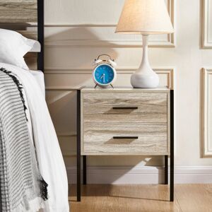 Borough Wharf Oscar 2 Drawer Industrial Bedside Table Bedroom Storage Cabinet With Metal Frame Grey 50cm H X 43cm W X 40cm D Borough Wharf Oscar 2 Drawer Industrial Bedside Table Bedroom Storage Cabinet With Metal Frame Grey 50cm H X 43cm W X 40cm D