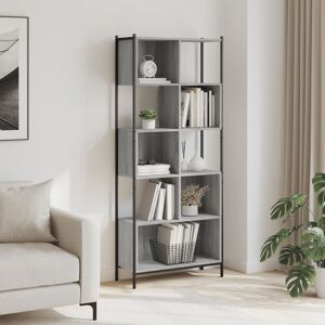 Latitude Run Bookcase Black 72X28x172 Cm Engineered Wood Grey Sonoma Latitude Run Bookcase Black 72X28x172 Cm Engineered Wood Grey Sonoma