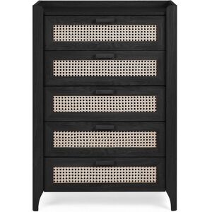 17 Stories Albelo 5 - Drawer Chest of Drawers Black 120cm H X 80cm W X 41cm D 17 Stories Albelo 5 - Drawer Chest of Drawers Black 120cm H X 80cm W X 41cm D